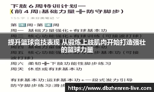 提升篮球竞技表现 从锻炼上肢肌肉开始打造强壮的篮球力量